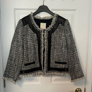 Rebecca Taylor Black and White Tweed Blazer